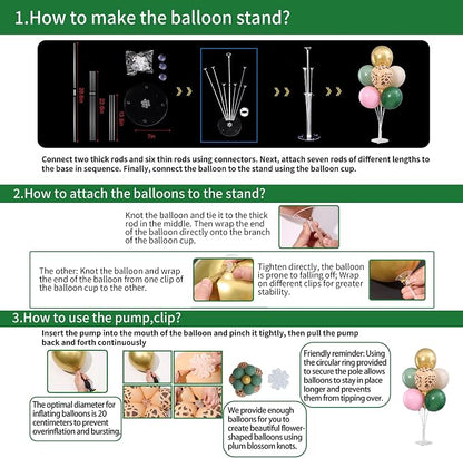 Pink Green and Gold Balloons Table Centerpieces Stand Kit - Image 4