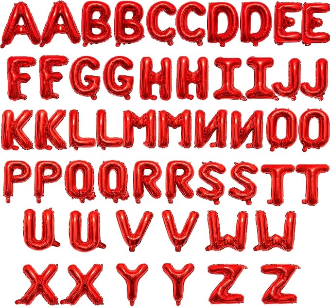 52 Pieces 16 Inches A-Z Letter Balloons – 2 Sets of Alphabet Mylar Balloon by Tedercle