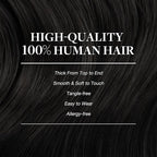 GOO GOO Clip in Hair Extensions Real Human Hair, Remy Human Hair Extensions Clip ins for Women, Natural Human Hair, 24inch 240g 9Pcs, #1B Natural Black