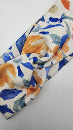 Soft Stretchy Headband, 3-in-1 Versatile Twist Style, One-Piece (Rusty Blues Floral, Child)