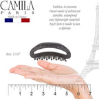 Camila Paris CP3124 French Hair Clip for Women, Gray, Girls Hair Claw Clip Jaw Fashion Durable and Styling Hair Accessories for Women, Luxury Ladies Strong Hold No Slip Grip Clamp, Made in France