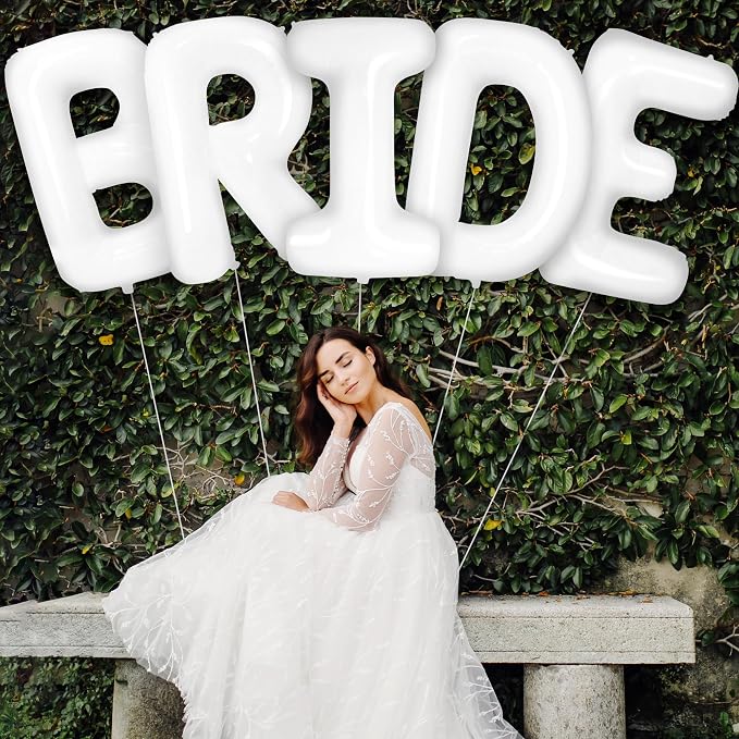 KatchOn Bride Balloons White 40 Inch, Bachelorette Party Decorations | White - Image 8