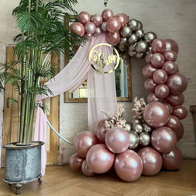 Double Stuffed Pearl Dusty Pink balloons Different Size 115Pcs 5/10/12/18 Inch - Image 8