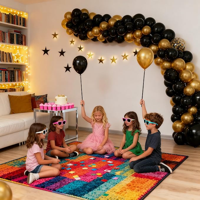 Black And Gold Balloon Arch Kit - Image 8