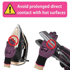 ANGENIL 2 Pcs Heat Resistant Gloves with Silicone Bumps, Heat Gloves for Hot Hair Styling, Professional Heat Proof Glove Suitable for Flat Iron Hair Straightener, Curling Wand and Thermal Brush, Pink