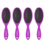 Air Cushion Detangling Hair Brush - 4 Pack Detangler Hairbrush with Ultra Soft Bristles for Effortless Tangle Removal - For Wet Dry Damaged Curly Hair for Women Men Boys Girls Kids - Dark Purple