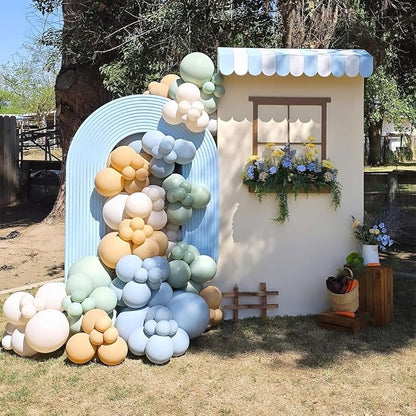 Sage Green Dusty Blue Yellow Balloon 12 Inch Double Stuffed Beige Slate Blue - Image 5