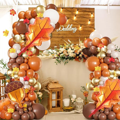 2 Set Fall Balloon Arch Kit Adjustable Fall Column Stand Thanksgiving Balloon - Image 2