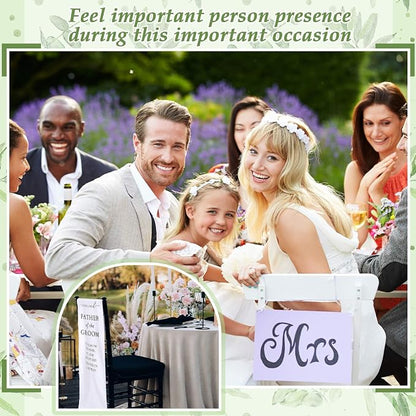 HunnmingRe Father of the Groom Wedding Memorial Reserved Chair Sign Banner in - Image 3