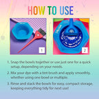 Punky Rainbow Tint Hair Dye Brush and Bowl Set - Multi-Color Hair Coloring Kit with Dye Mixing Bowls & Brushes, DIY Dyeing & Bleaching for Salon & At-Home Use