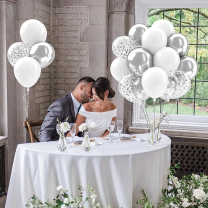 Patimate White and Silver Balloons Set - Image 5