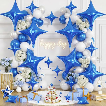 Blue Star Balloons, 26 Inch and 10 Inch Blue Stars Shaped Balloon - Image 4