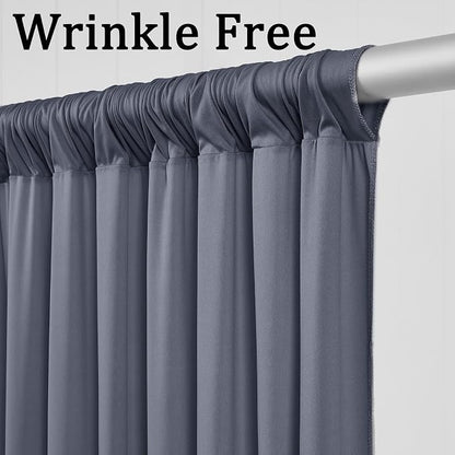 20ft x 10ft Wrinkle Free Charcoal Backdrop Curtain - Image 4