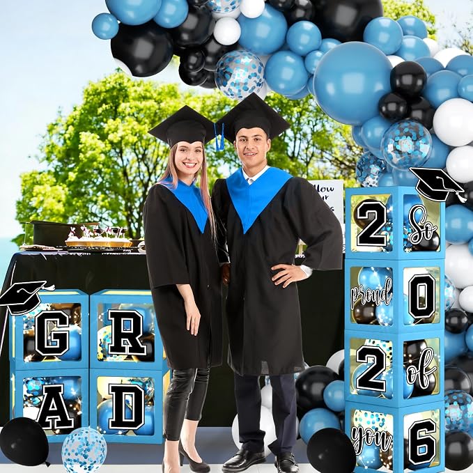 Light Blue Graduation Decorations 2026 Balloon Boxes - Image 2