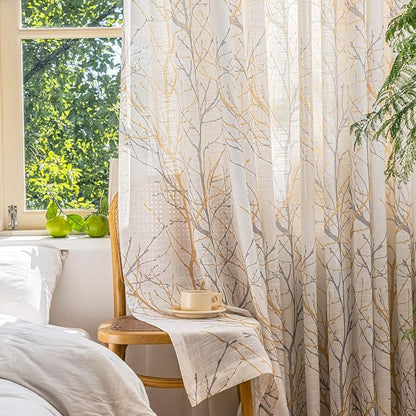 FMFUNCTEX Linen Semi Sheer Curtains - Image 2
