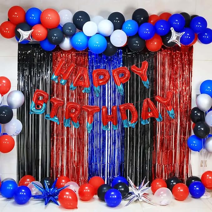 16 Inch Happy Birthday Balloons Banner Spider Theme Party Decorations | Foil - Image 6