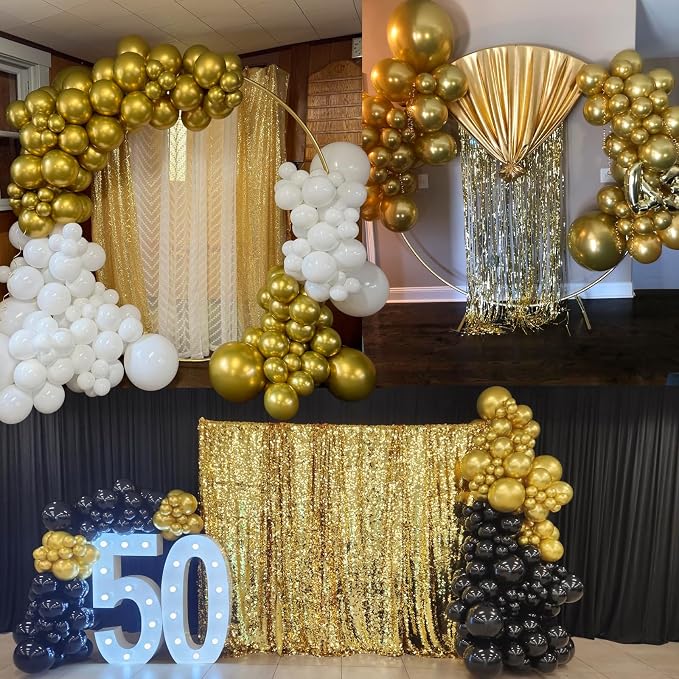 104pcs Metallic Gold Balloon Garland Arch Kit 18/12/10/5 Inch | Chrome Gold - Image 4
