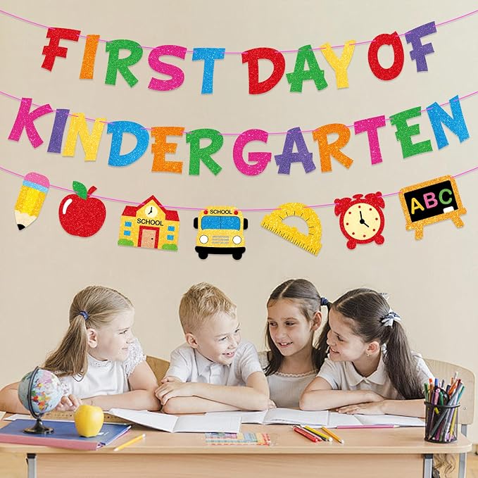 First Day Of Kindergarten Banner Decor, Back To School Kindergarten Garland - Image 7