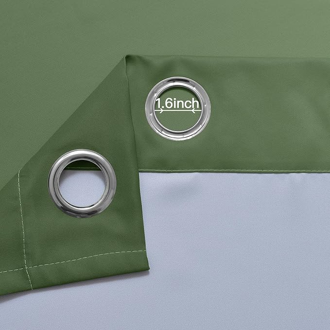 Yakamok Ombre Curtains Sage Green and Greyish White - Image 5