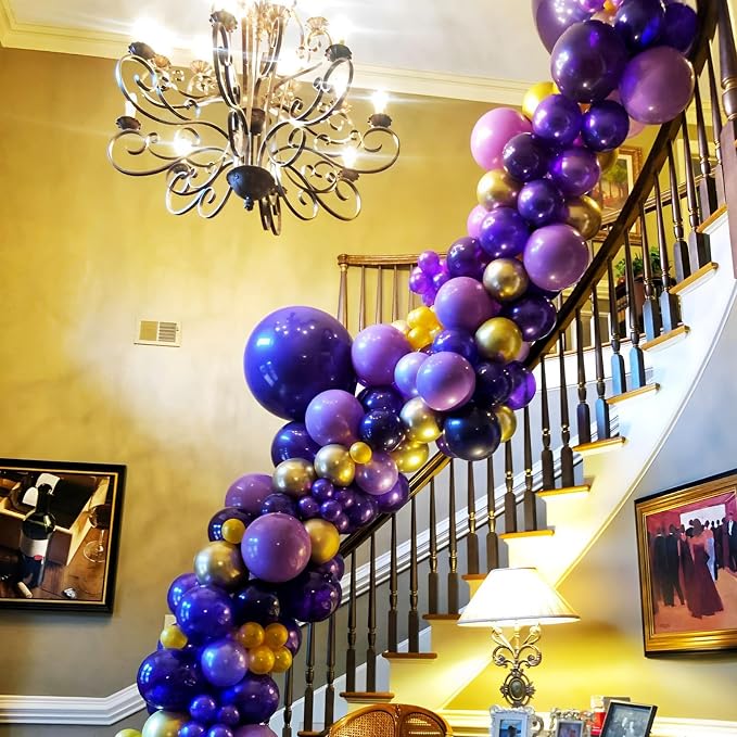 Voircoloria 110pcs Dark Purple Deep Purple Latex Party Balloons, 12inch | - Image 8