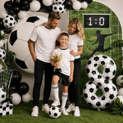 Soccer 8 Balloon Number, 40 Inch Soccer Number 8 Foil Balloon - Image 5