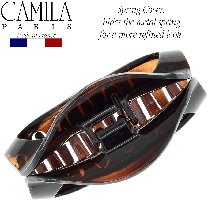 Camila Paris CP1562 French Hair Clip for Women with Thick or Long Curly Wavy Hair, Claw Clips Jaw, Durable Styling Big Claw Clip for Thick Hairs, Strong Hold No Slip Grip, Made in France