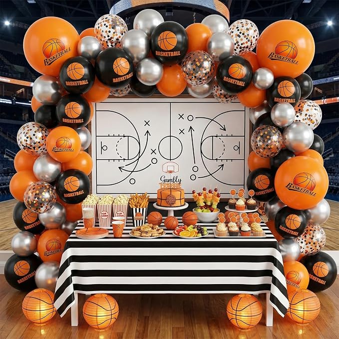 Black and Orange Balloons for Basketball Party Decorations | 12-inch orange - Image 7