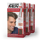 Just For Men Easy Comb-In Color Mens Hair Dye, Easy No Mix Application with Comb Applicator - Light-Medium Brown, A-30, Pack of 3