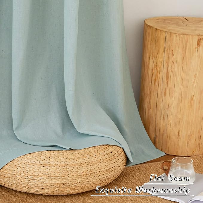 NICETOWN Sage Green Short Linen Curtains - Image 7