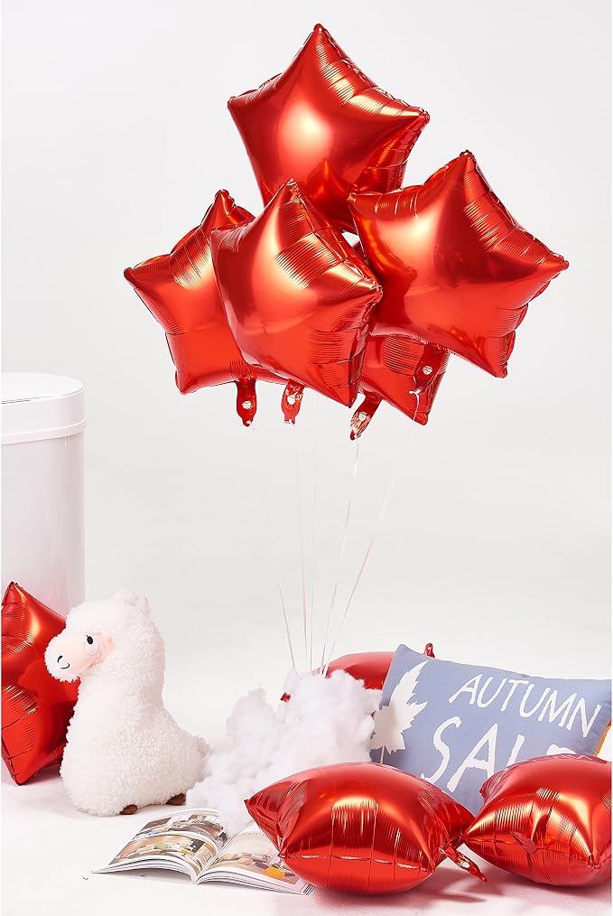Red Star Shape Foil Balloon - Image 3