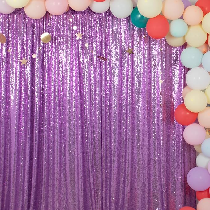 ShinyBeauty Sequin Backdrop Lavender 10x10FT Background - Image 4