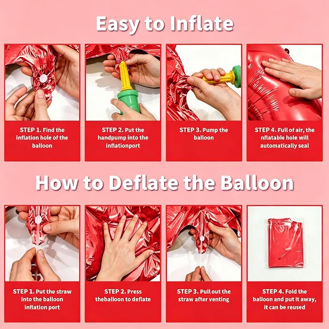Number Balloons Red Party Balloon - Image 3