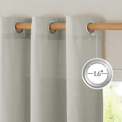 NICETOWN Gray Linen Doorway Curtains 80 inches Long, Grommet Thick Linen Weave - Image 4