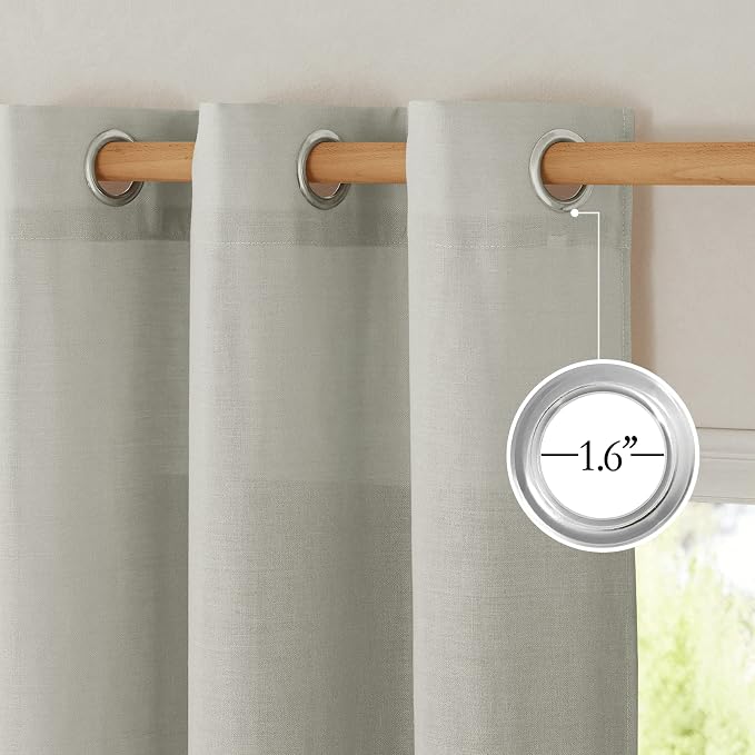 NICETOWN Thick Linen Blend Curtains Flax Textured - Image 4