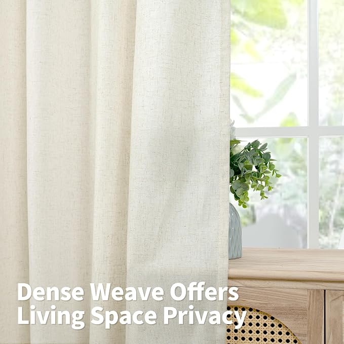 YoungsTex 84 Inches Length Linen Curtains - Image 3