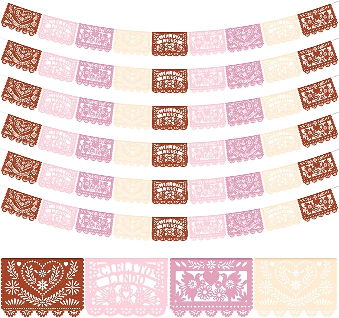 TaoBary 6 Pcs Papel Picado Mexican Wedding Cielito Lindo Party Decor 118 Feet by TaoBary