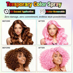 Temporary Hair Color Spray - Instant Washable Hair Dye for Kids & Adults, Non-Toxic & Non-Sticky Formula for Halloween, Cosplay, Parties & Festivals - Lasts All Day, Easy Wash Out - 4.22 fl oz (Pink)