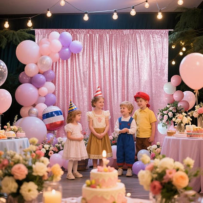 SquarePie 6x8ft Fuchsia Pink Sequin Backdrop, High Density Non-Transparent - Image 4