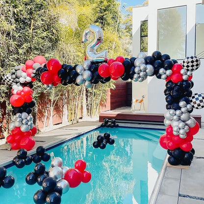 Voircoloria 105pcs Black Party Latex Balloons, 12inch | - Image 6