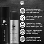 MANE Hair Thickening Spray & Root Touch Up, Seal & Control Combo Pack, Instantly Thicker Hair for Men & Women, Fill in Hairlines and Hide Thinning and Fine Patches - Medium Brown, 12 Colors (6.76 oz)