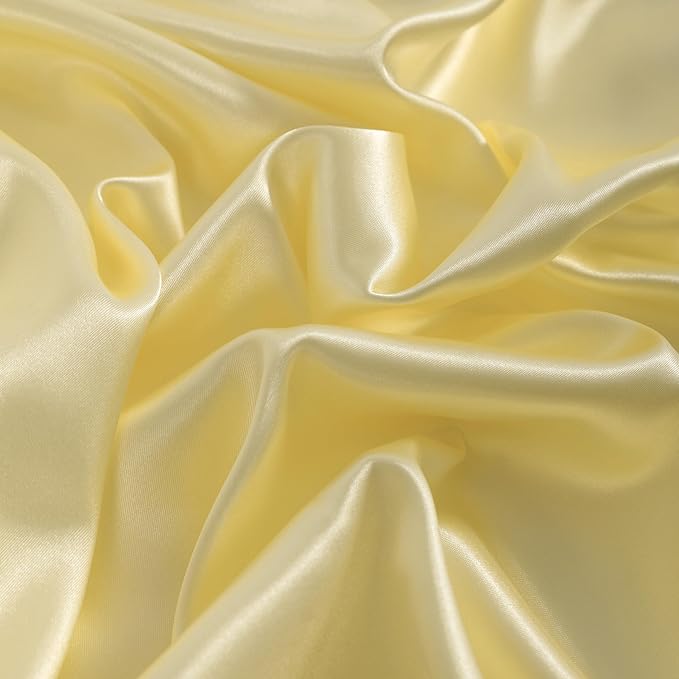 NTBAY 2 Pack Satin King Pillowcases for Hair and Skin, Luxurious and Silky Pillow Cases with Envelope Closure, 20x36 Inches, Light Yellow