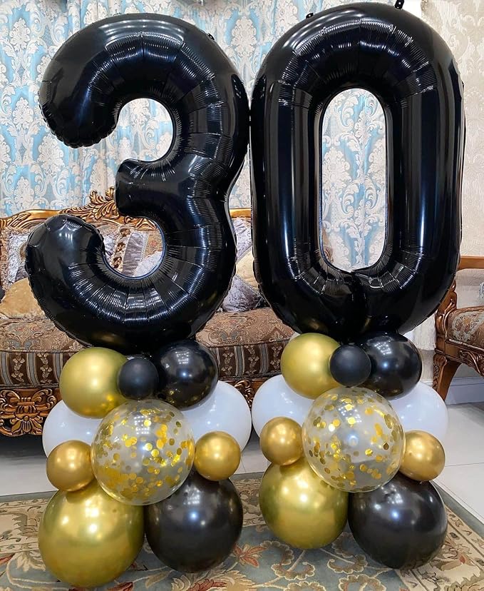 40 Inch Black 35 Balloons Giant Number 35 Balloons Black 35 Birthday Balloons - Image 5