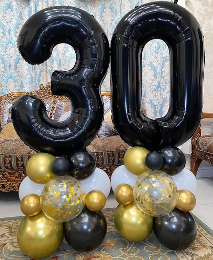 40 Inch Black 35 Balloons Giant Number 35 Balloons Black 35 Birthday Balloons - Image 5