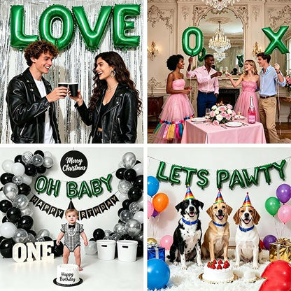 52 Pcs Green Letter Balloons, Custom 2 Set A-Z Set - Image 6