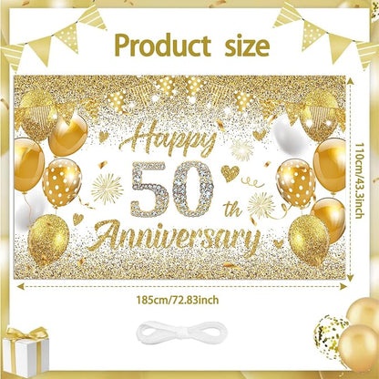 50th Wedding Anniversary Banner Decorations - Image 7