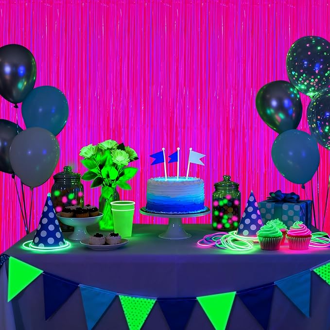 2 Pack Glow in The Dark Party Streamers, Neon Party Decorations Fluorescent - Image 7