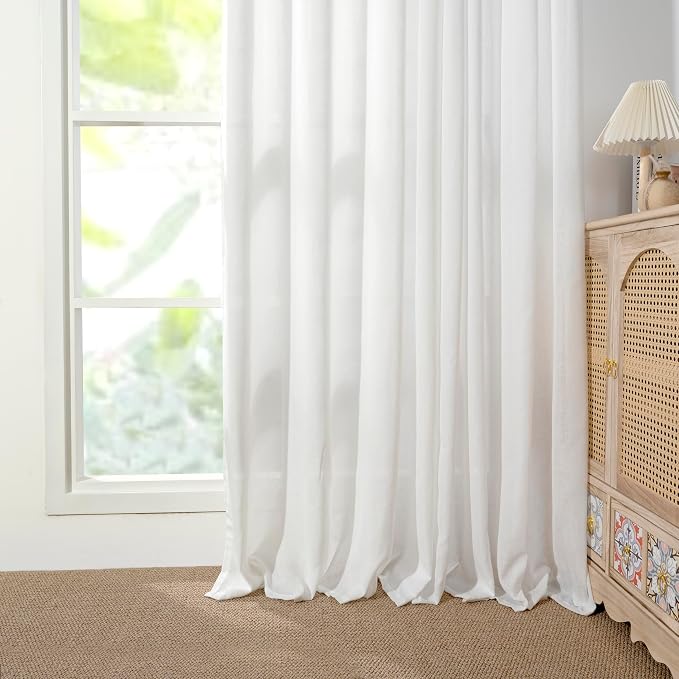 YoungsTex Linen Semi Sheer Curtains 63 Inches Length - Image 8