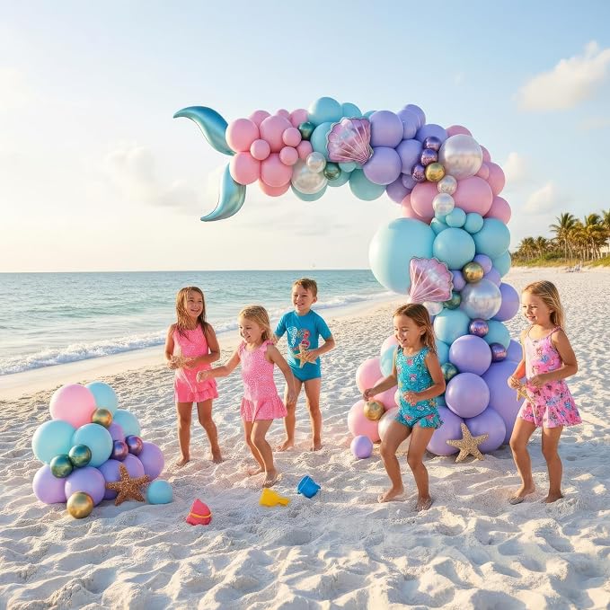 Vellax 78-Pc Mermaid Balloon Garland Arch Kit, Under the Sea Theme | 78-pc - Image 8