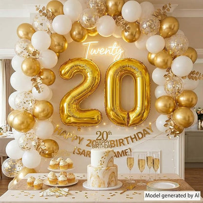 Gold Number 20 Balloon 40 Inch, Shiny Foil Decor - Image 6