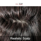 100% Human Hair Topper Machine Hand Made Hair Pieces Clip in Hair Wiglets for Women Thinning Hair,Hair Loss BAZF710 (BR Brown × Hair Length:7.8"(20cm), Base Dimension:2.8"×3.9"(7cm×10cm))